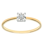 Round Diamond Pave Set Engagement Ring in UK Hallmarked 9ct Yellow Gold